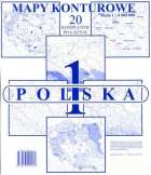 Geografia - Polska. Zestaw szeciu map konturowych. Skala 1:4 000 000